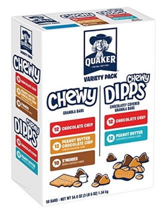 Quaker Chewy Granola Bars and Dipps Variety Pack, 58 Count $10.38 ...